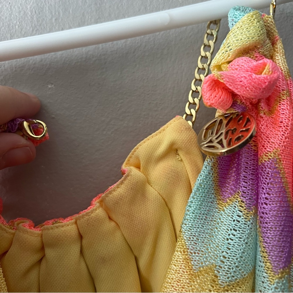 Lilly Pulitzer Inna pastel chevron print gauzy halter dress Size XS - Picture 8 of 12